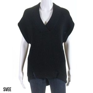 SVEE Chic Black Short Sleeve Wool Sweater